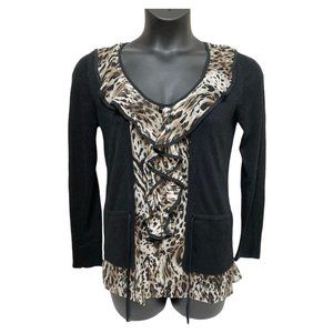 ABStudio Animal Print Sweater Twinset Size Medium